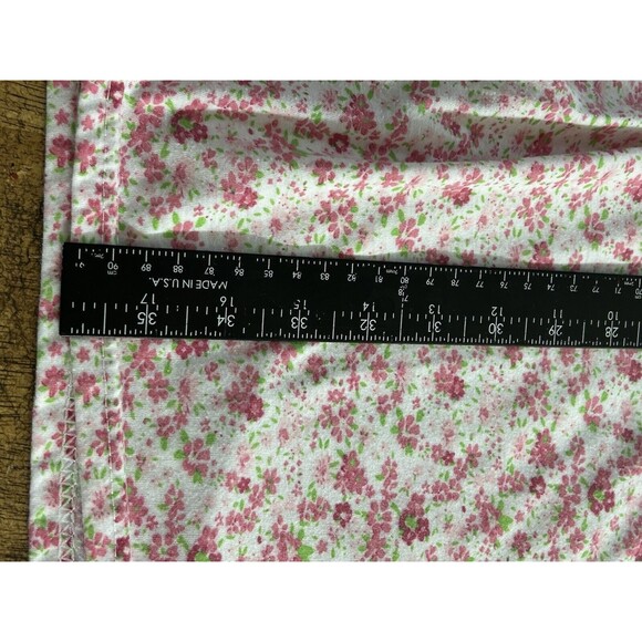 Pink Label Floral Night Gown Pink gingham Yolk 4 Button Front Lightweight Size M - Picture 4 of 5